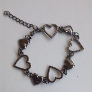Paparazzi Metallic Black Heart Bracelet